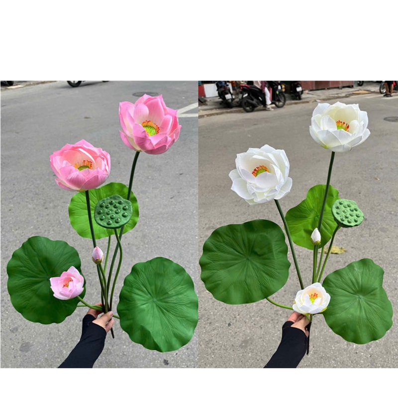 Hoa sen giả cành dài cao cấp
